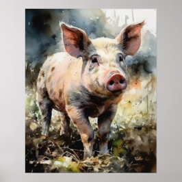 Varkensvarken Boerderij Animal Art Print Poster