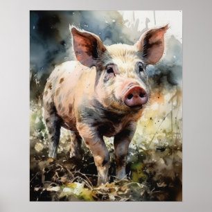 Varkensvarken Boerderij Animal Art Print Poster