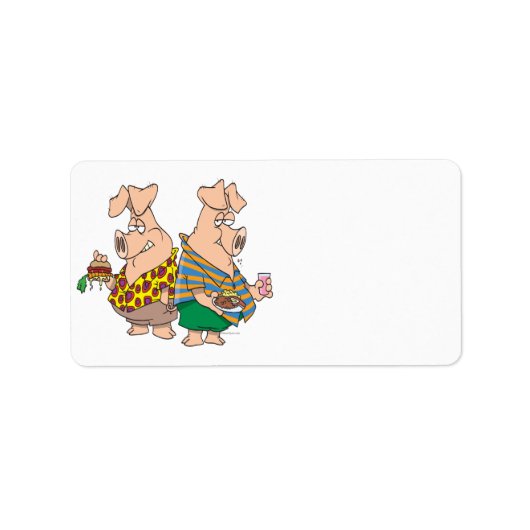 varkensvarken met cartoon etiket (Voorkant)