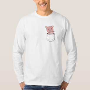 Varkensvarkens Boerderij Stomme dieren Breast Pock T-shirt