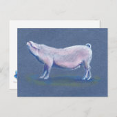 Varkensvarkens handgetrokken briefkaart (Voorkant / Achterkant)