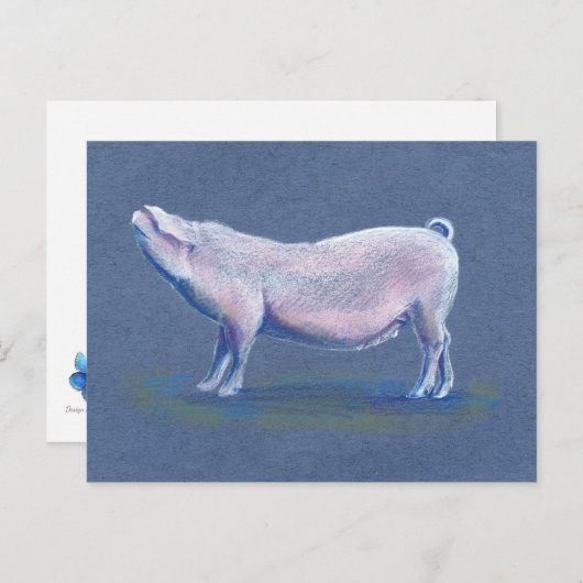 Varkensvarkens handgetrokken briefkaart (Voorkant / Achterkant)