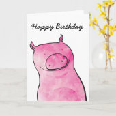 Varkensverjaardag Kaart (Gele Bloem)