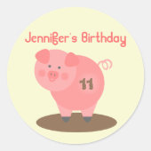 Varkensverjaardagsfeestje Sticker (Voorkant)