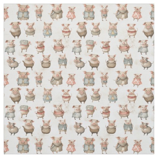 Varkensverrukking: Whimsy Pig Stof (Swatch)