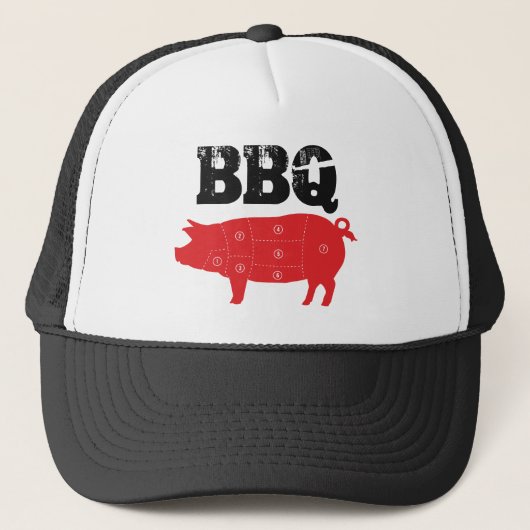 Varkensvlees BBQ Aangepast Trucker Pet (Voorkant)