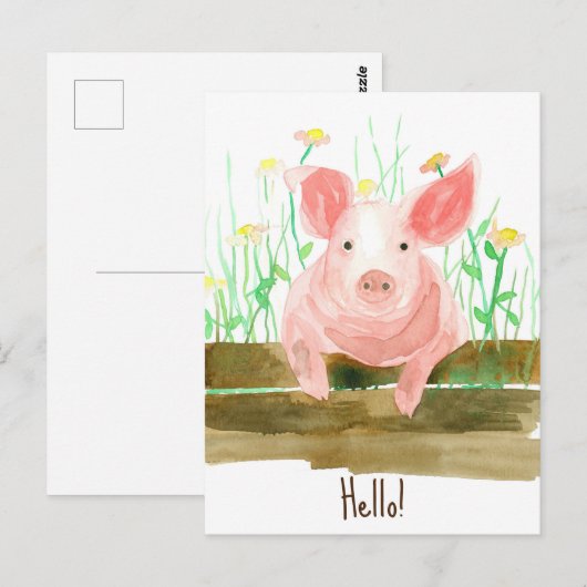 Varkensvlees Boerderij Dierlijke schuur Omheining  Briefkaart (Voorkant / Achterkant)