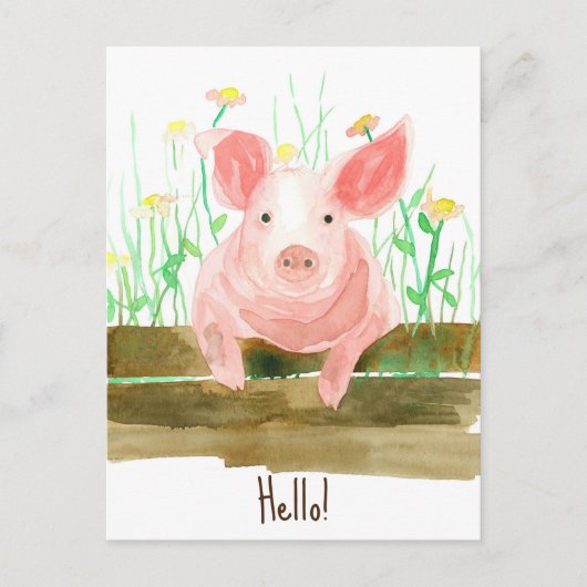 Varkensvlees Boerderij Dierlijke schuur Omheining  Briefkaart (Voorkant)