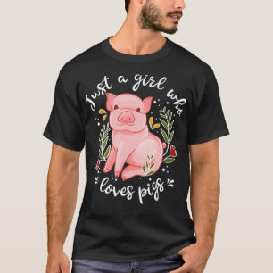 Varkensvlees Gezegde gewoon meisje dat van varkens T-shirt