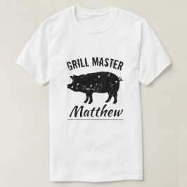  varkensvlees logo BBQ t shirt voor grillmeesters