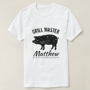  varkensvlees logo BBQ t shirt voor grillmeesters