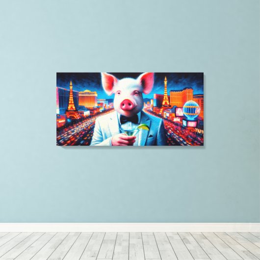 VARKENSVLEES NACHTLEVEN 4 CANVAS AFDRUK (Insitu (Houten vloer))