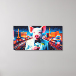 VARKENSVLEES NACHTLEVEN 4 CANVAS AFDRUK