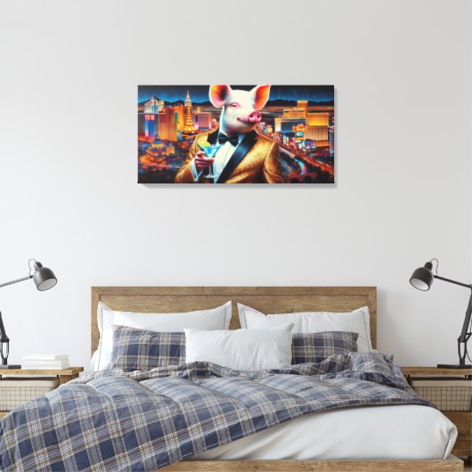 VARKENSVLEES NACHTLEVEN 5 CANVAS AFDRUK (Insitu (Slaapkamer))