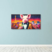 VARKENSVLEES NACHTLEVEN 7 CANVAS AFDRUK (Insitu (Houten vloer))