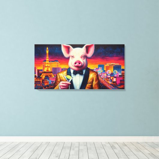 VARKENSVLEES NACHTLEVEN 7 CANVAS AFDRUK (Insitu (Houten vloer))