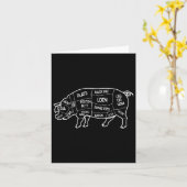 Varkensvlees Slager Snijd Diagram Chef Cook Guide Kaart (Gele Bloem)