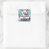 Varkensvlees van de landbouwer met  diameter vierkante sticker (Tas)