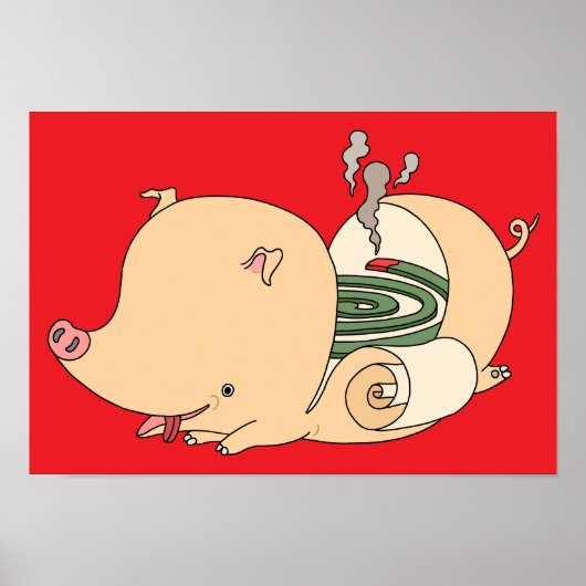 Varkensvormige muggenrol. poster (Voorkant)