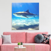 Varkenszwemmen Blauwe Oceaan Water Canvas Afdruk (Insitu (Woonkamer))