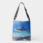 Varkenszwemmen Blauwe Oceaan Water Crossbody Tas (Voorkant)