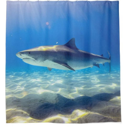Varkenszwemmen Blauwe Oceaan Water Douchegordijn (Voorkant)