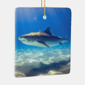 Varkenszwemmen Blauwe Oceaan Water Keramisch Ornament (Rechts)