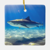 Varkenszwemmen Blauwe Oceaan Water Keramisch Ornament (Voorkant)