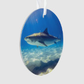 Varkenszwemmen Blauwe Oceaan Water Ornament (voorkant)