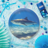 Varkenszwemmen Blauwe Oceaan Water Papieren Bordje (Feest)