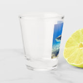 Varkenszwemmen Blauwe Oceaan Water Shot Glas (Links)