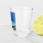 Varkenszwemmen Blauwe Oceaan Water Shot Glas (Rechts)