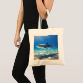 Varkenszwemmen Blauwe Oceaan Water Tote Bag (Voorkant (product))