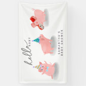 varkentje baby shower spandoek (Verticaal)