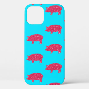 Varkentje Big Silhouet Roze Glitters Meisjesachtig Case-Mate iPhone Case