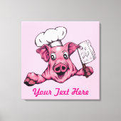 Varkentje De Hamicidale Maniakale Chef Kok Grappig Canvas Afdruk (Voorkant)
