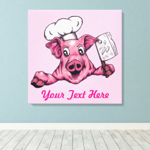 Varkentje De Hamicidale Maniakale Chef Kok Grappig Canvas Afdruk