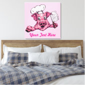 Varkentje De Hamicidale Maniakale Chef Kok Grappig Canvas Afdruk (Insitu (Slaapkamer))