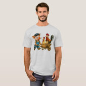 Varkentje duwt het Pluimvee-escorte T-shirt (Voorkant volledig)