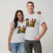 Varkentje duwt het Pluimvee-escorte T-shirt (Unisex)