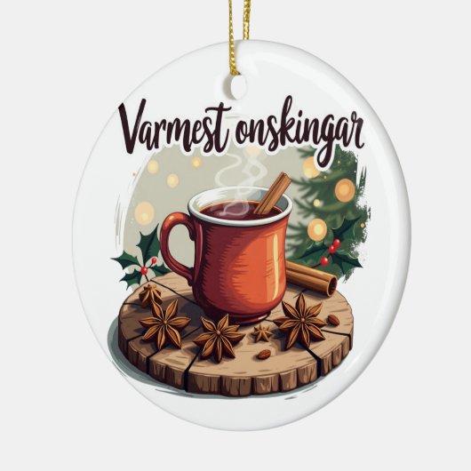 Varmest önskingar Swedish Holiday Greeting Keramisch Ornament (Links)
