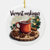 Varmest önskingar Swedish Holiday Greeting Keramisch Ornament (Achterkant)