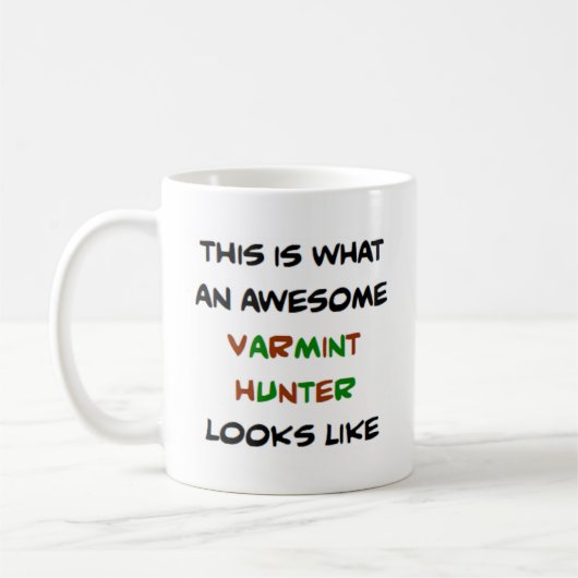 varmintjager, geweldige koffiemok (Links)
