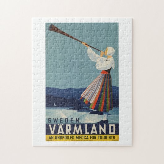 Varmland Zweden Vintage Travel Legpuzzel (Verticaal)