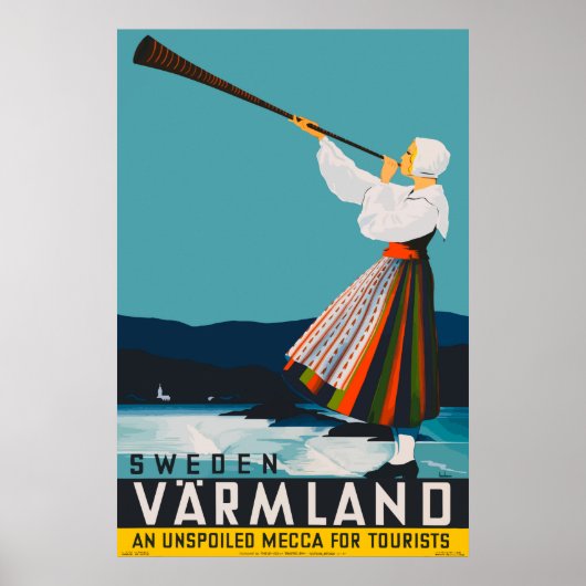 Varmland Zweden Vintage Travel Poster (Voorkant)