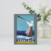 Varmland, Zweden Vintage Travel Poster Briefkaart (Staand voorkant)