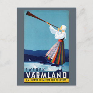 Varmland, Zweden Vintage Travel Poster Briefkaart