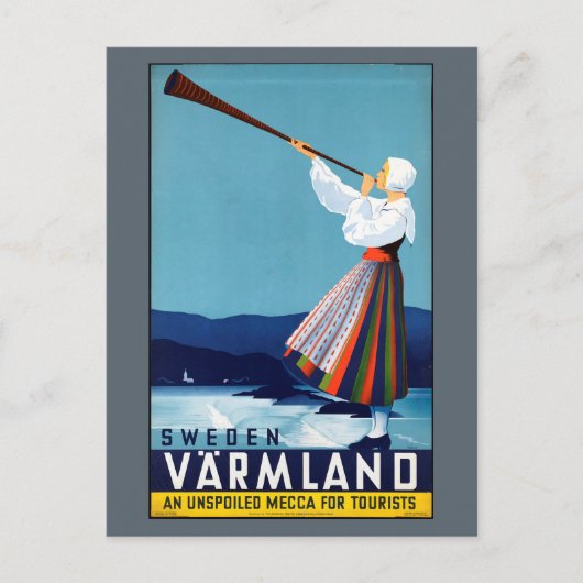 Varmland, Zweden Vintage Travel Poster Briefkaart (Voorkant)
