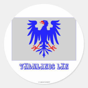 Värmlands län vlag met naam ronde sticker