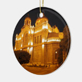Varna kathedraal 's nachts keramisch ornament (Links)